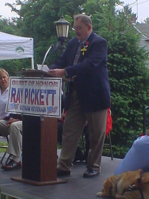 Guest of Honor, Ray Pickett, addresses the crowd