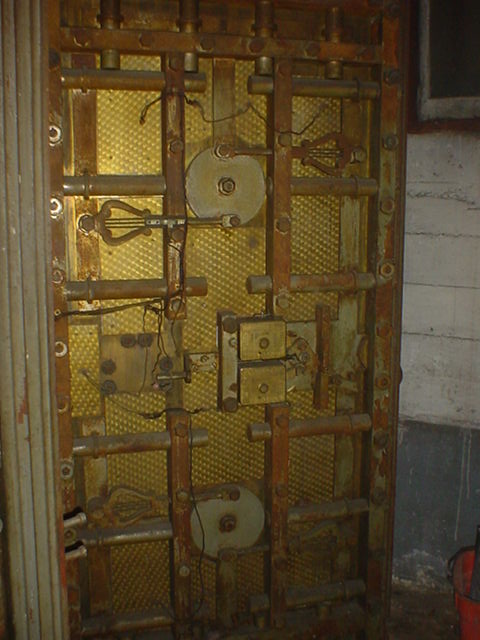 The safe door.