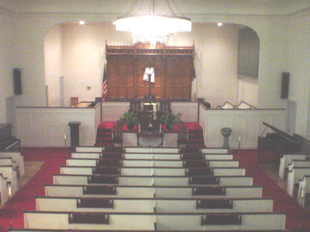 Inside the Presbyterian Church of Jamesburg today.