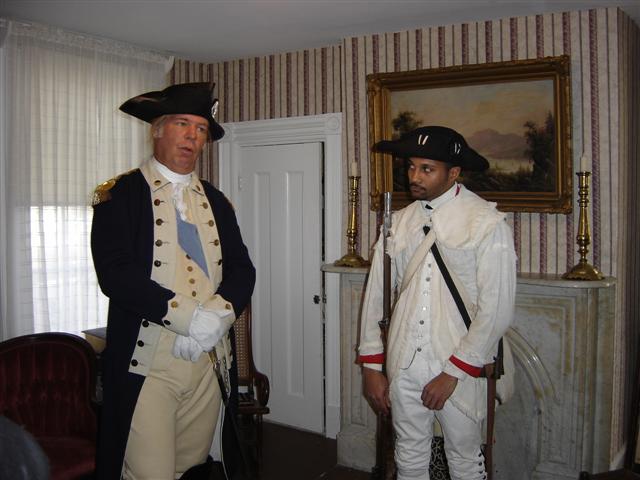 President George Washington with a soldier.