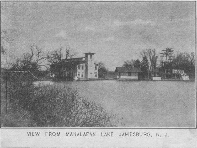 A View of Manalapan Lake and The Second Grist Mill, Lower Station, and Lakeview.